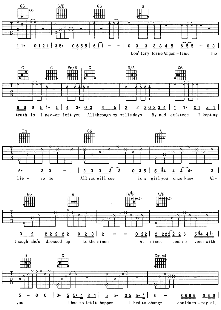 阿根廷别为我哭泣(《贝隆夫人》主题歌)