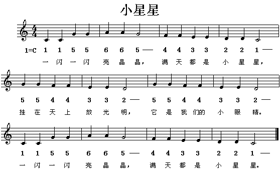 小星星（五线谱/简谱对照）