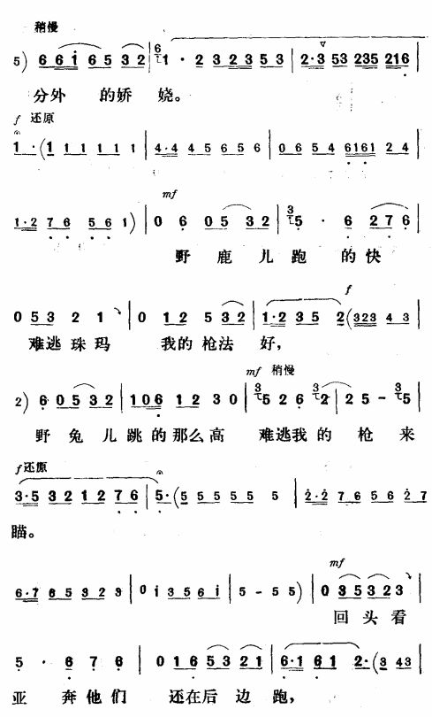 驰骋在草原上射猎逍遥〔评剧〕简谱