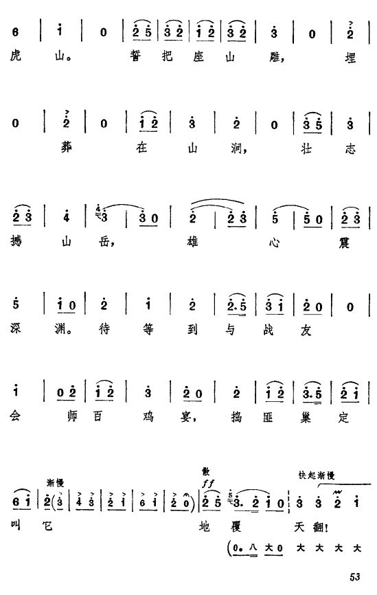 打虎上山（主旋律）13简谱