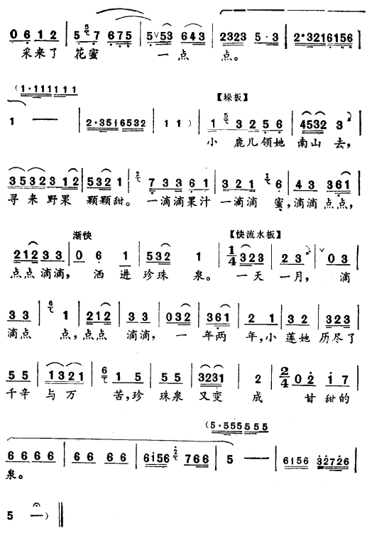 珍珠泉的故事〔评剧〕简谱